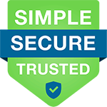 simple secure and trusted blue and green badge