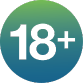 An icon of the number 18 with a plus sign by it depicted in front of a green gradient background