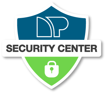 A blue and green shield has the Net Pay Advance logo in the top of it. In the middle it says 'Security Center'. In the bottom it has the icon of a lock. It's used to showcase the Net Pay Advance Security Center