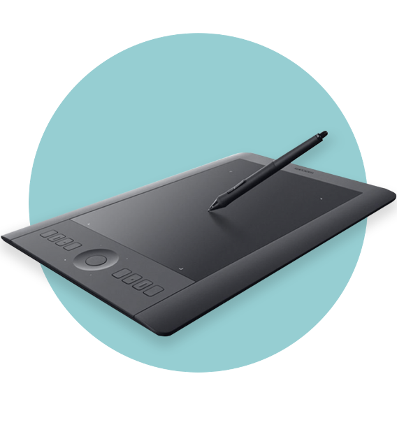 Wacom drawing tablet with drawing pen 