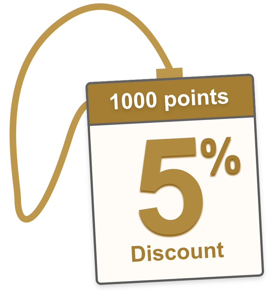 1000 points for 5% discount bronze badge