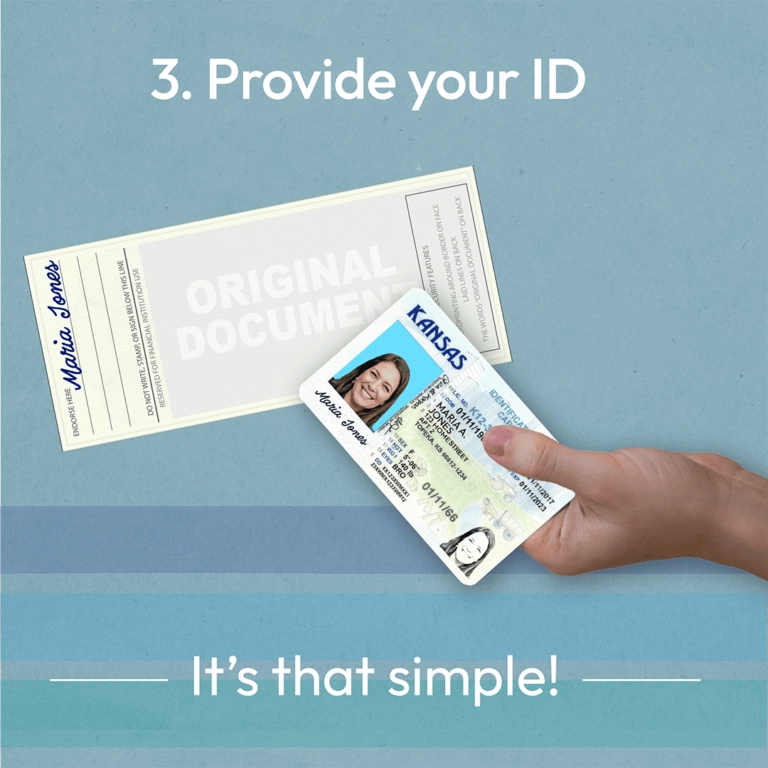 How to cash a check: step 3 - provide your ID