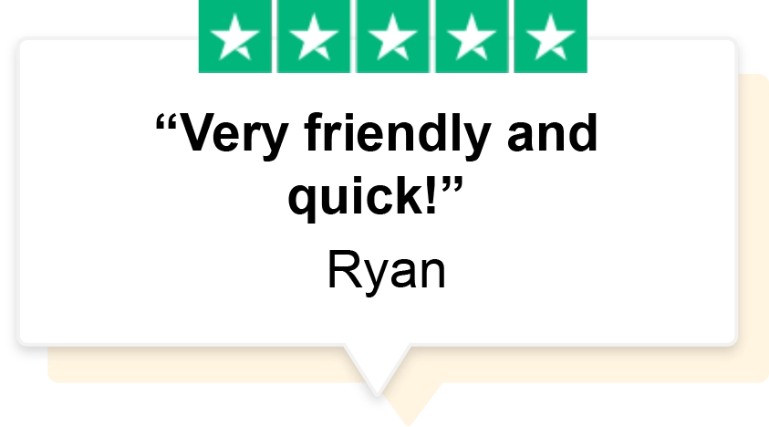 trustpilot review that says very friendly and quick! wrote by ryan