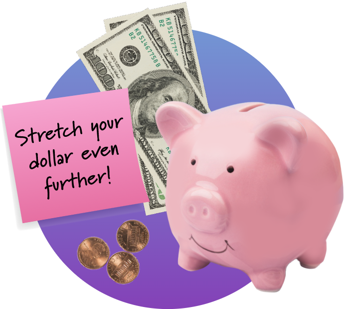 Making Money moves graphic with Piggy bank in front of money