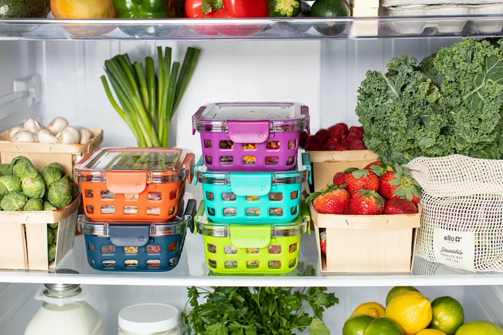 A well-stocked beautiful and organized fridge