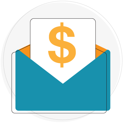 Envelope with a invoice tucked in.