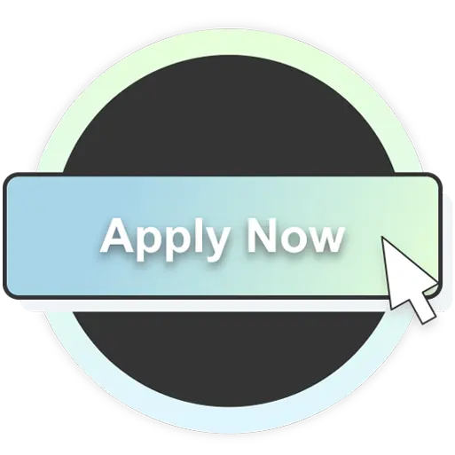 Green and blue graphic of a apply now button