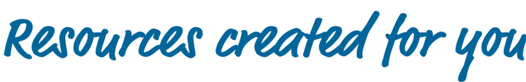 Resources created for you blue cursive header