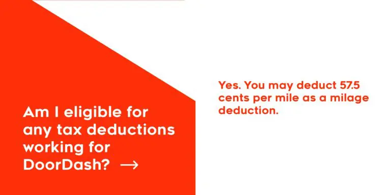 Answer to question "Am I eligible for any tax deductions working for DoorDash?"