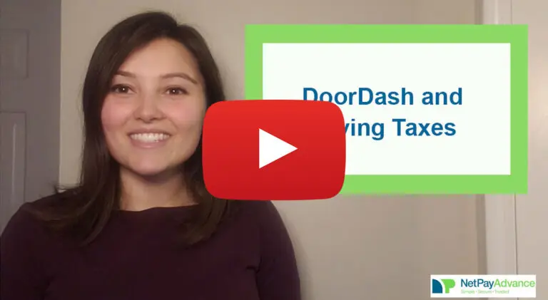 youtube thumbnail image for Net Pay Advance video about Doordash and taxes