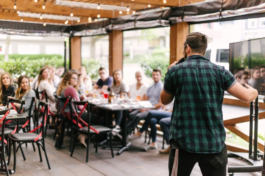 People attend a local event as a form of self-care.