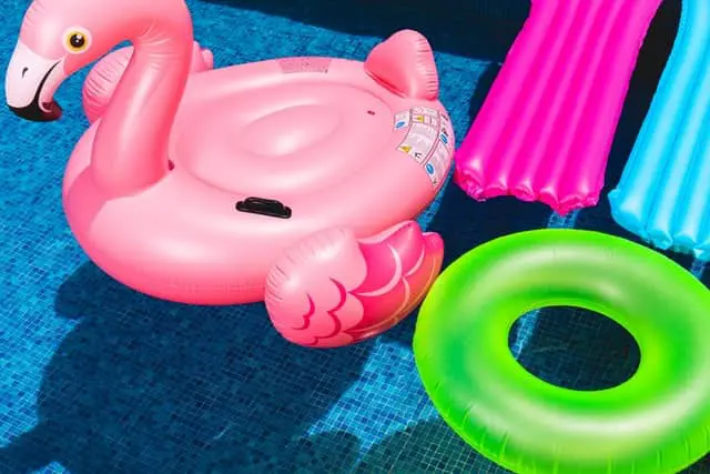 Flamingo pool float and other vibrant pool toys