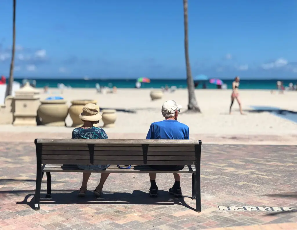 Image of retired people on bench