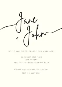 Wedding invitation template with generic details