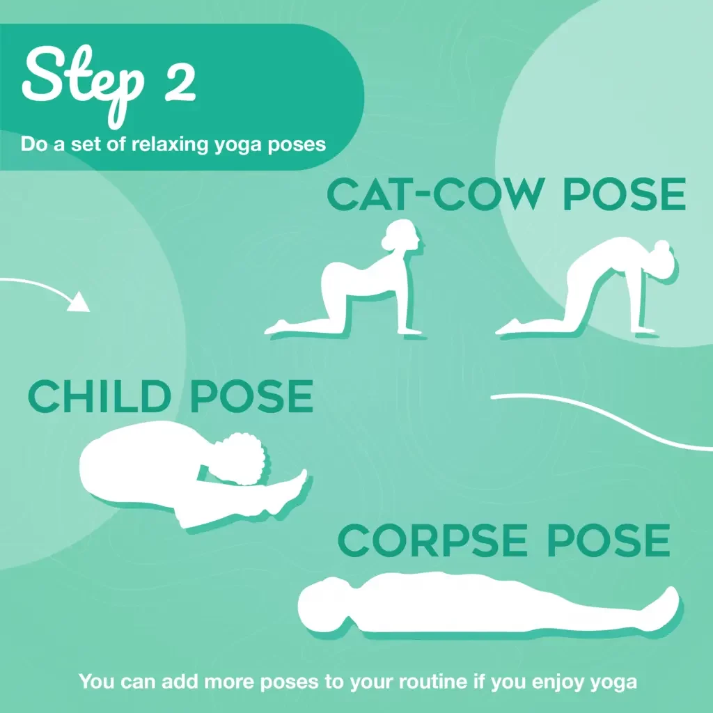 graphic of relaxing yoga poses 