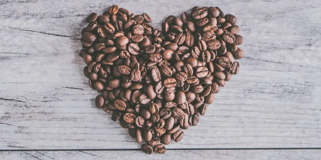 image of Coffee beans in shape of heart