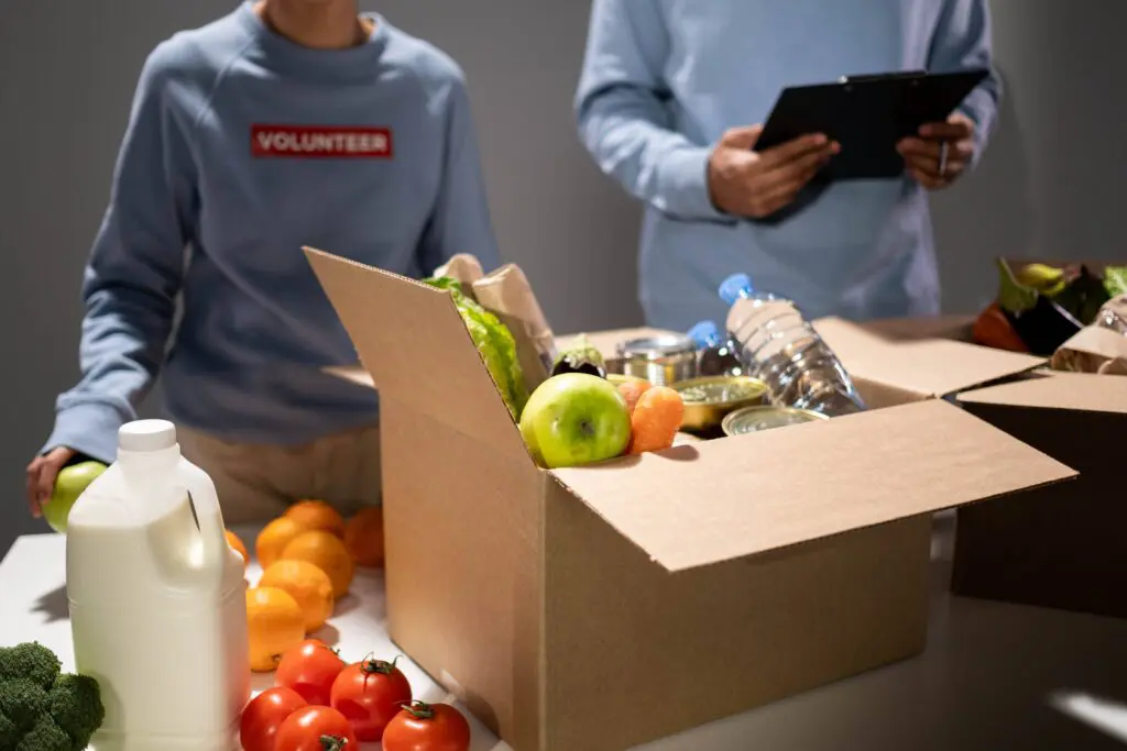 image of volunteers at a food bank