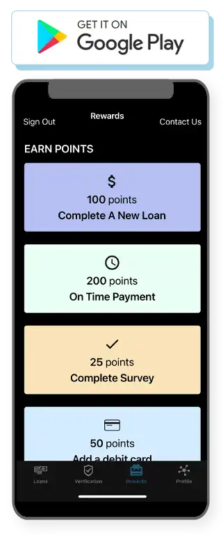 Screenshot of app with google play button