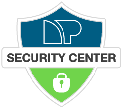 Security Center Shield with logo and padlock