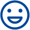 Blue happy face