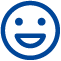 Blue happy face