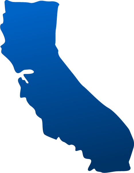 Shape of California colored blue