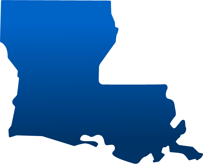 Shape of Louisiana colored blue