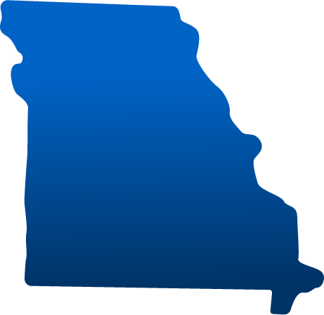 Shape of Missouri colored blue
