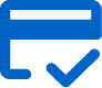 blue credit card icon with blue checkmark