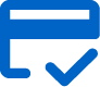 blue credit card icon with blue checkmark